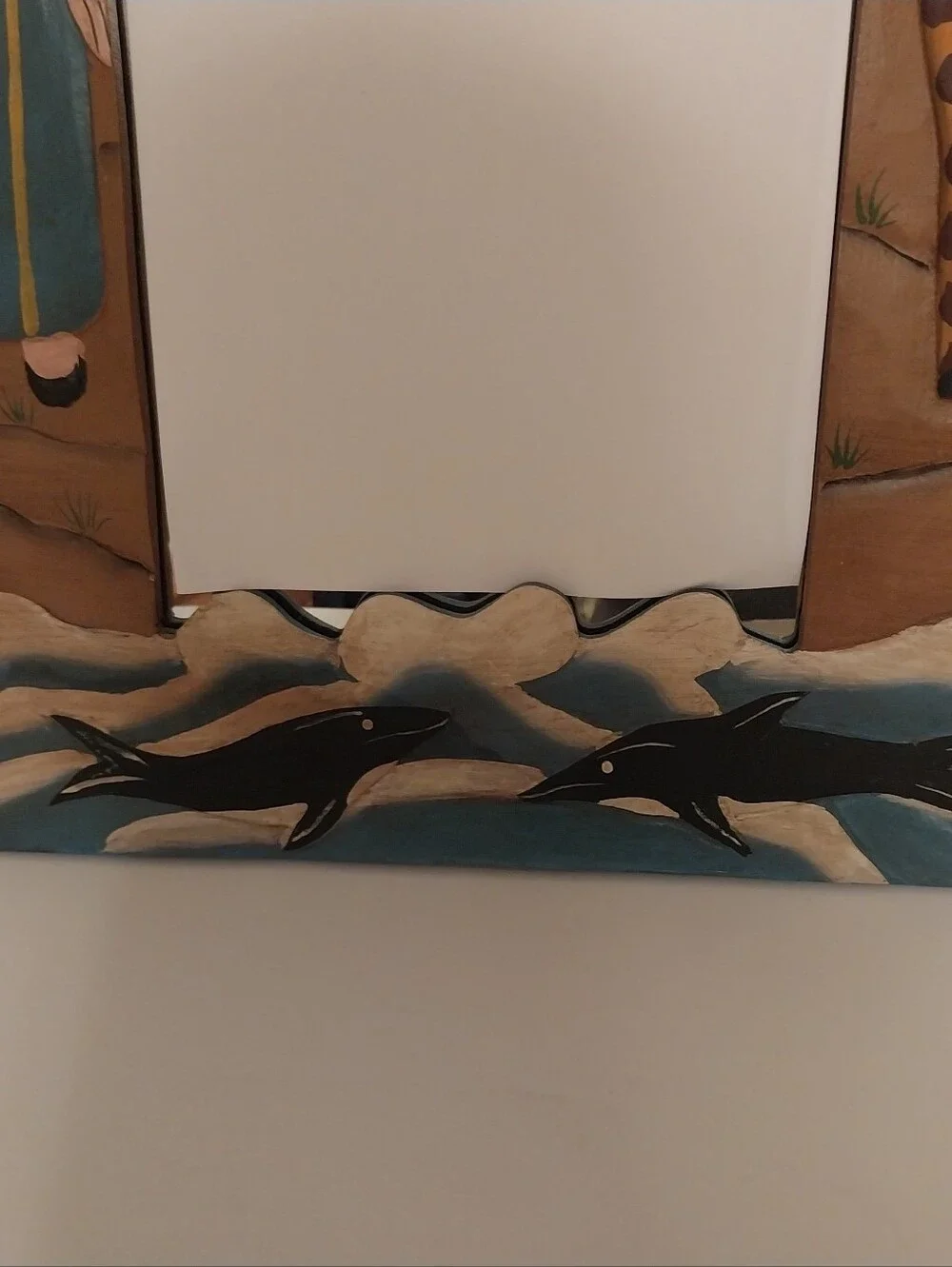 Wooden Noah's Ark Themed Wall Mirror in Multicolor